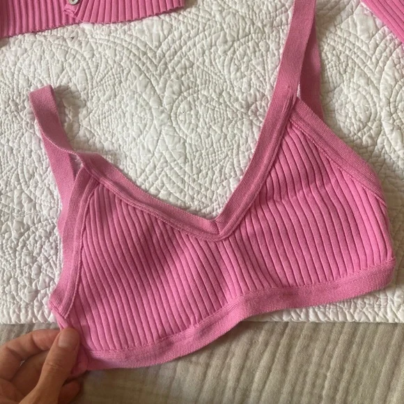 Zara rubbed pink top size S and cardigan M size sells as a set - Picture 8 of 16